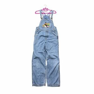 Vintage Warner Bros Looney Tunes Denim Overalls Size Small